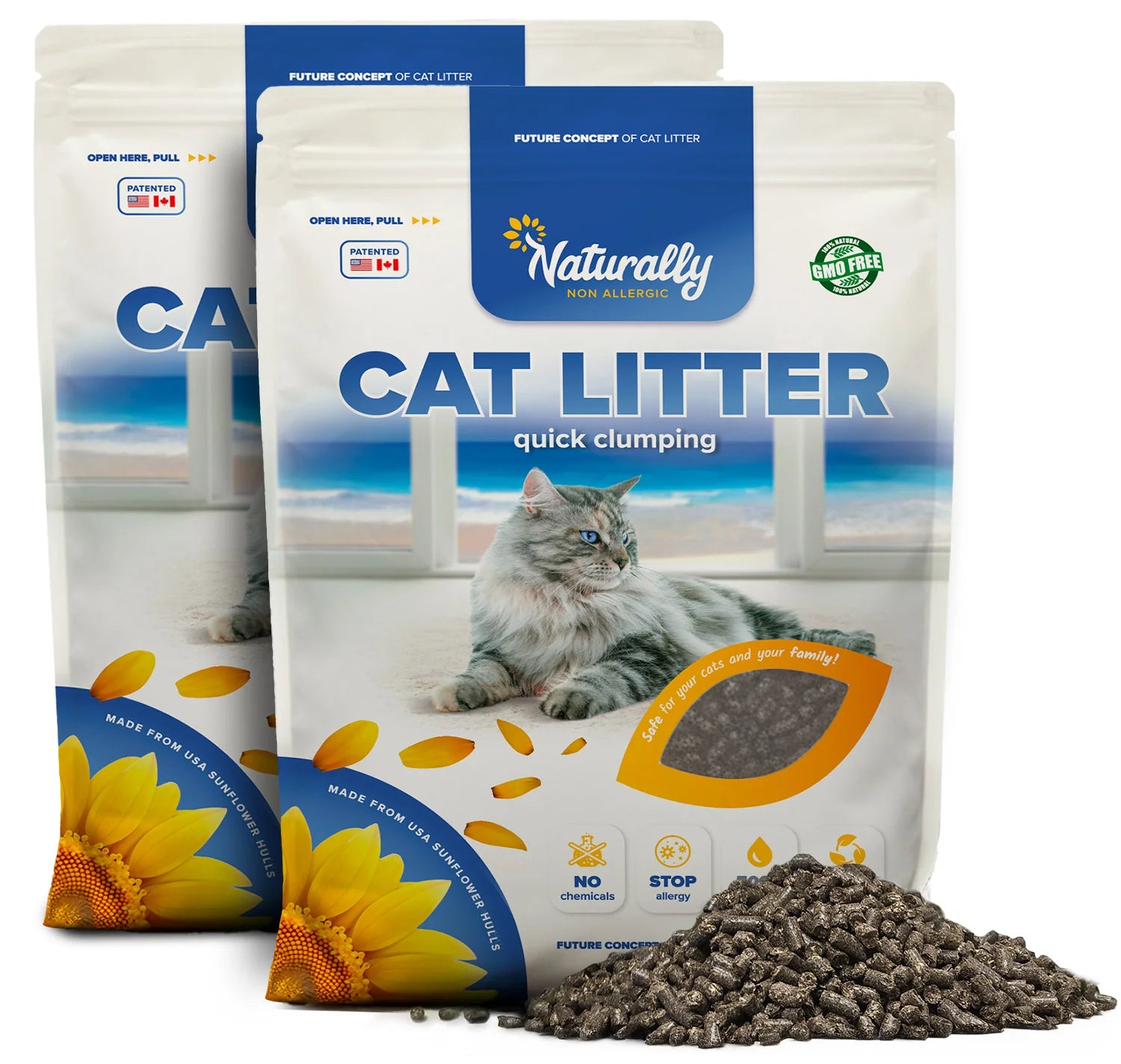 Hypoallergenic Quick-Clumping Cat Litter – 11 lb | 2-Pack