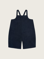 Navy Terry Cropped Dungarees