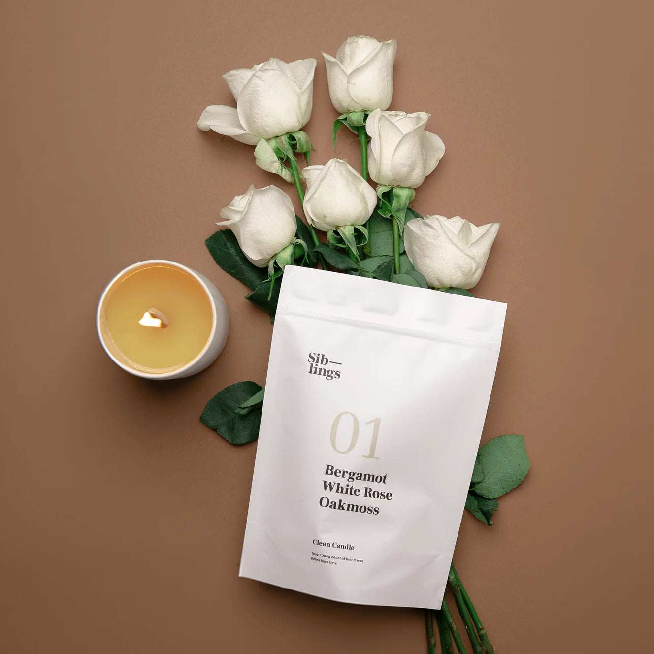 No 01 — Bergamot, White Rose, Oakmoss | Clean Candle