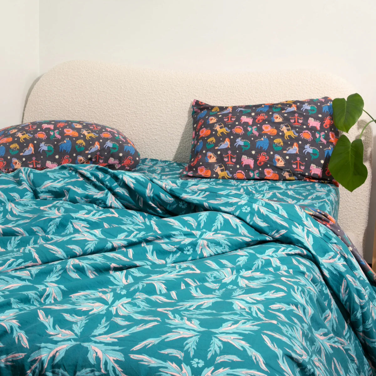 Cotton Sateen Pillowcase Set of 2 - Zodiac