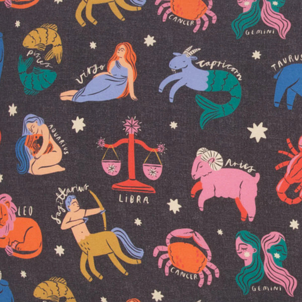 Cotton Sateen Pillowcase Set of 2 - Zodiac