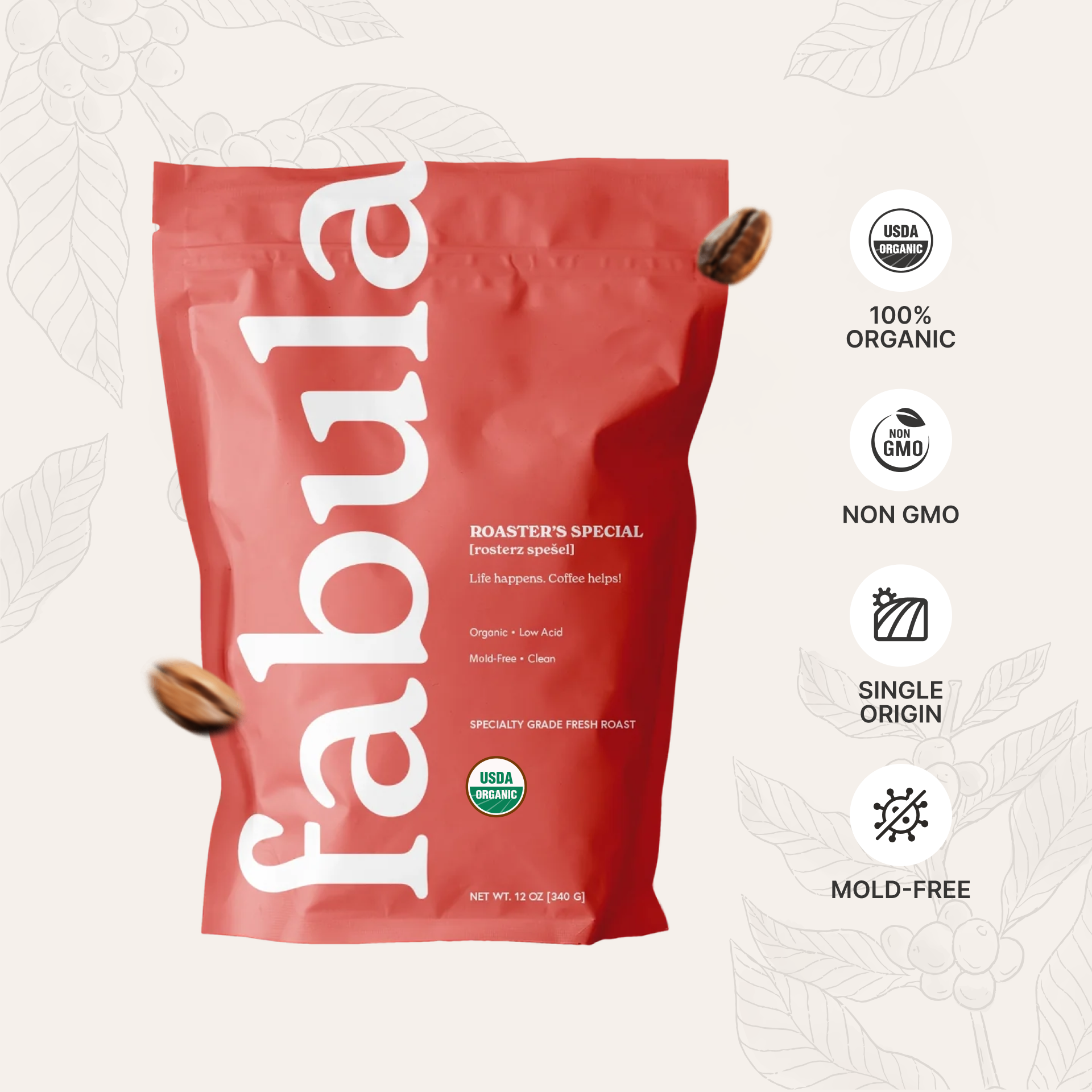 Organic Half-Caff coffee - 12oz