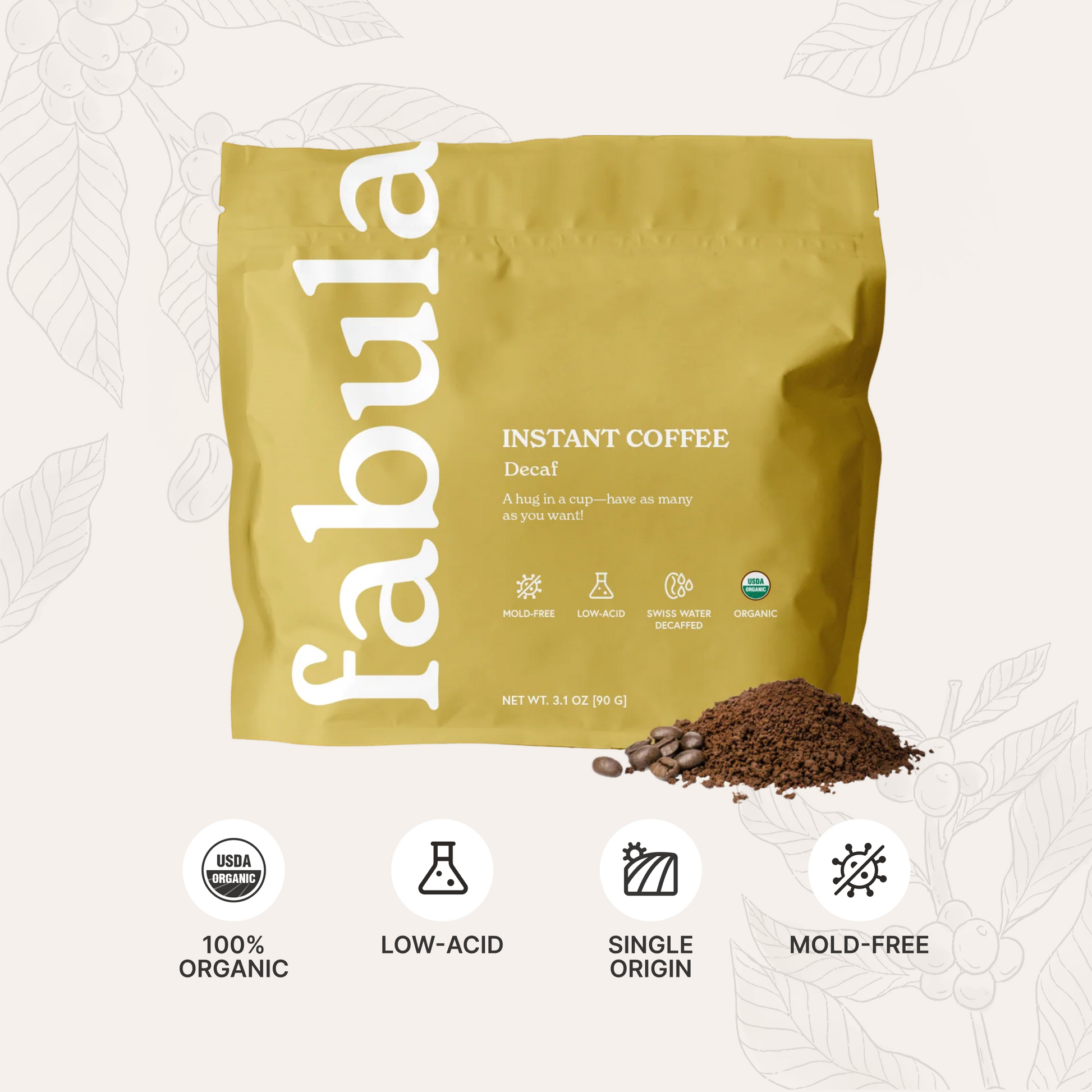 Organic Instant Coffee, Decaf - 90g