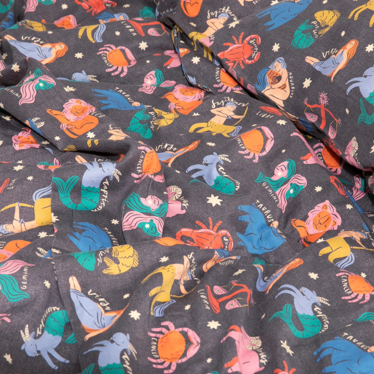 Cotton Sateen Fitted Sheet - Zodiac