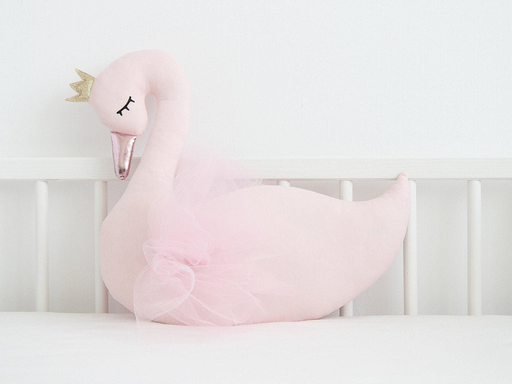 Pale Pink Swan Pillow