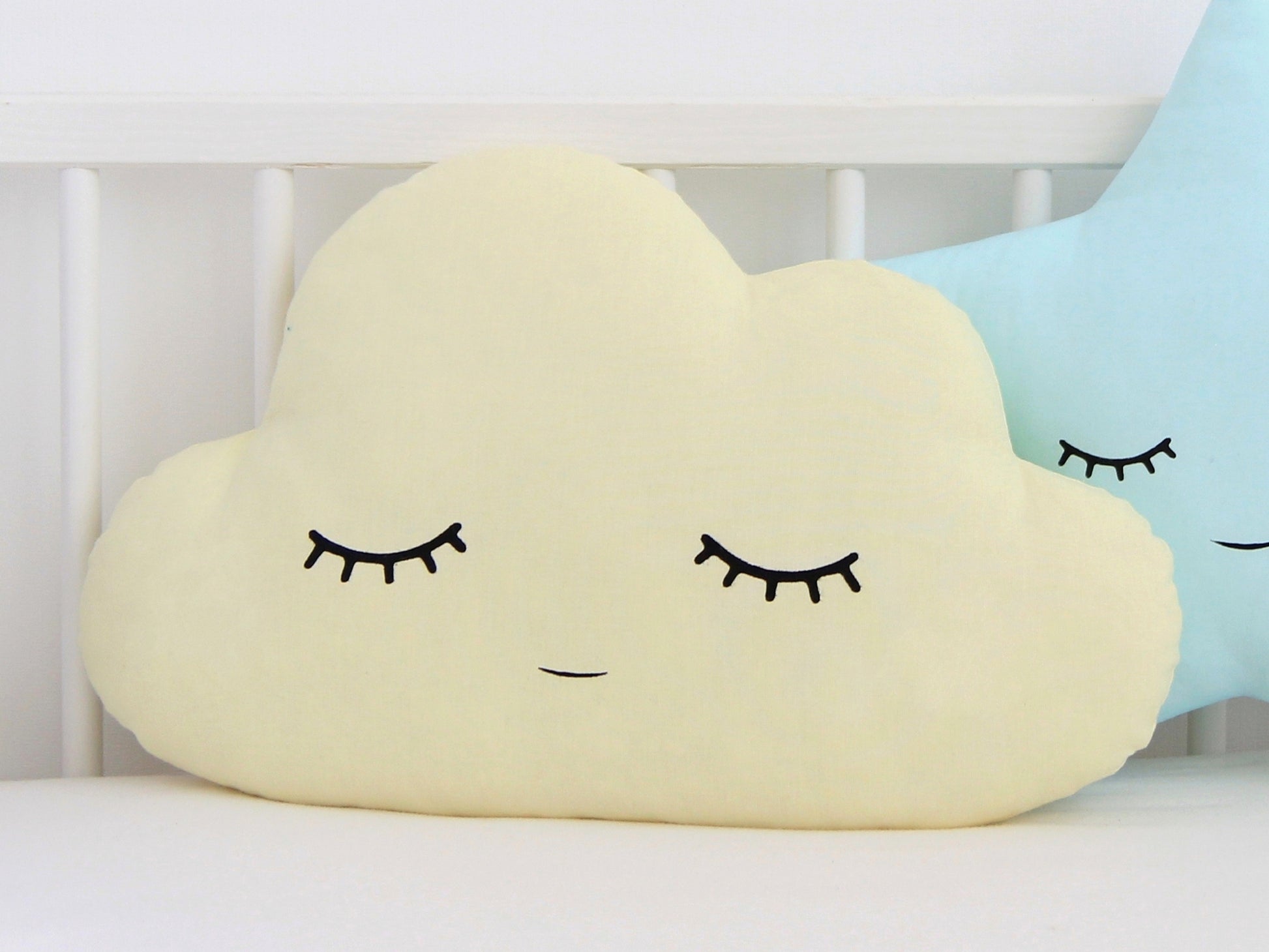 Pastel Yellow Cloud Pillow