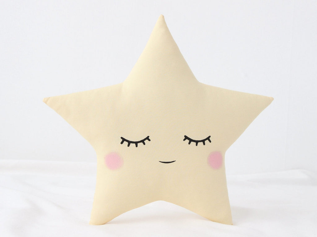 Pastel Yellow Star Pillow