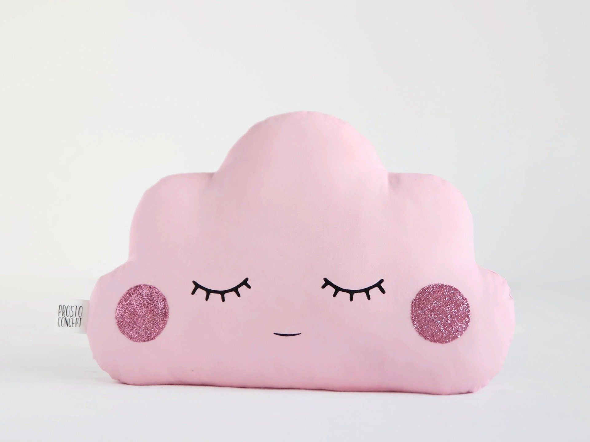 Pink Small Cloud Pillow with Glitter Cheeks