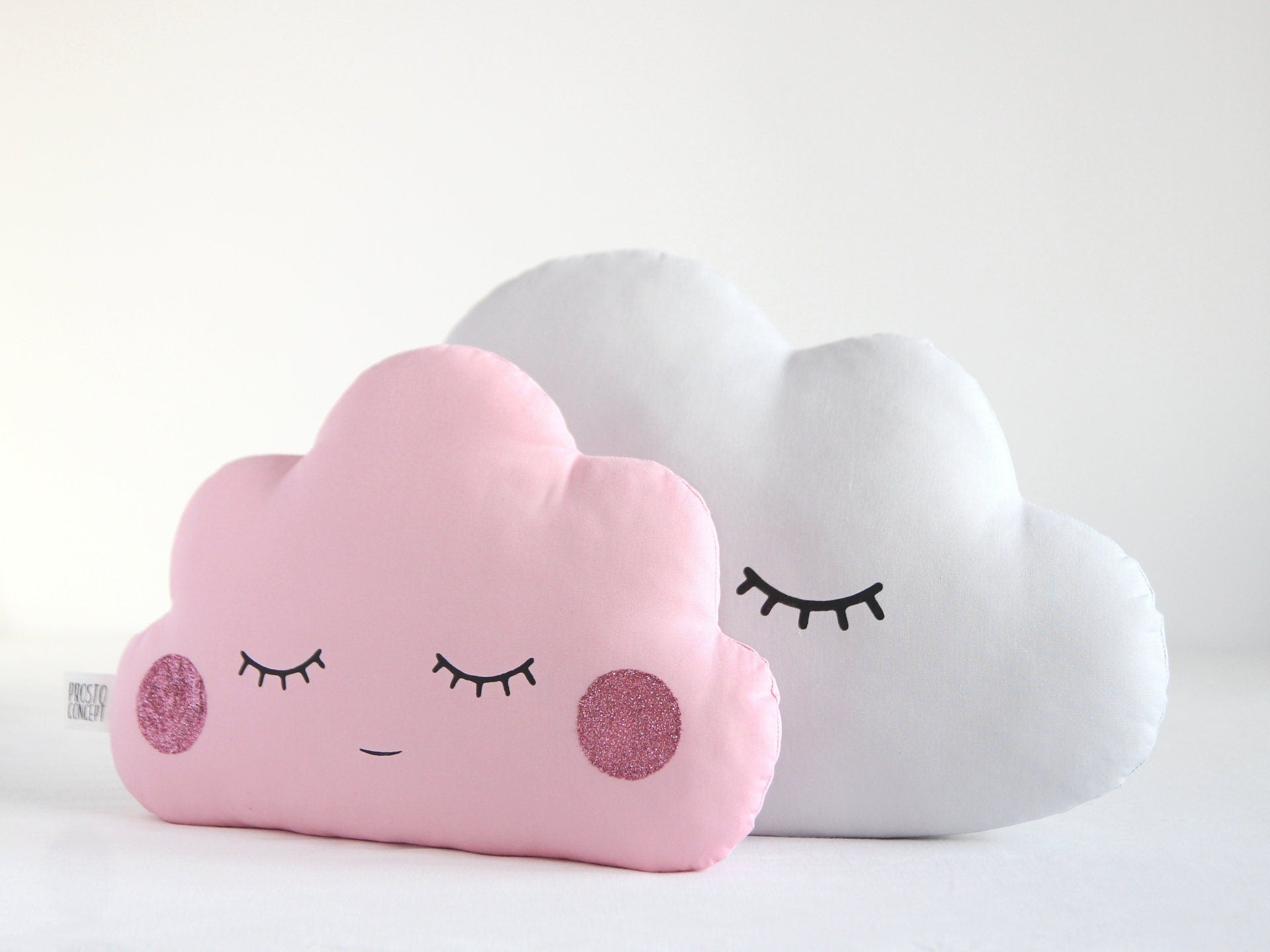 Pink Small Cloud Pillow with Glitter Cheeks