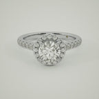 Lab Created Diamond Engagement Ring | Flare White Gold Cathedral Halo Round