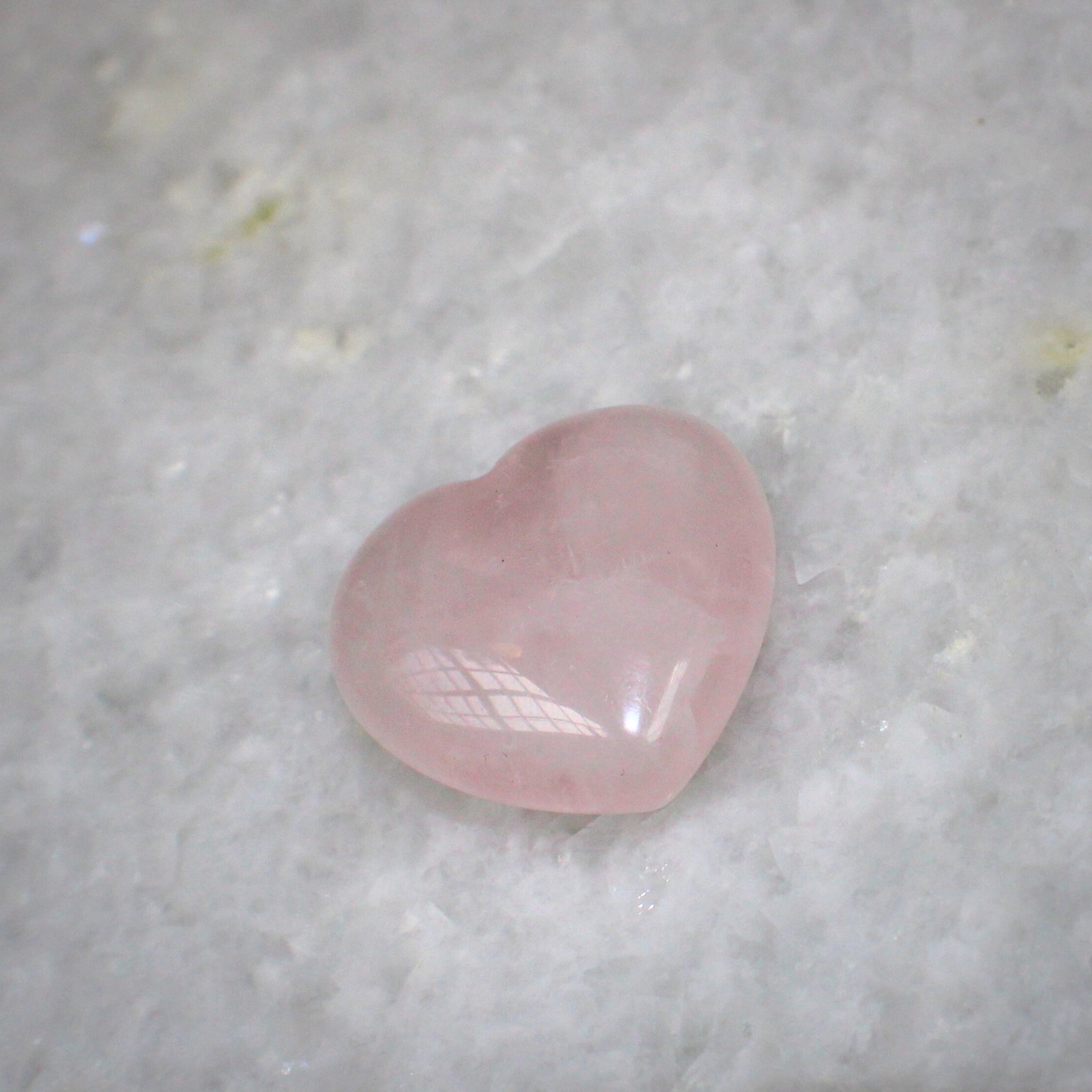 Rose Quartz Heart Crystal — Crown Chakra (2")