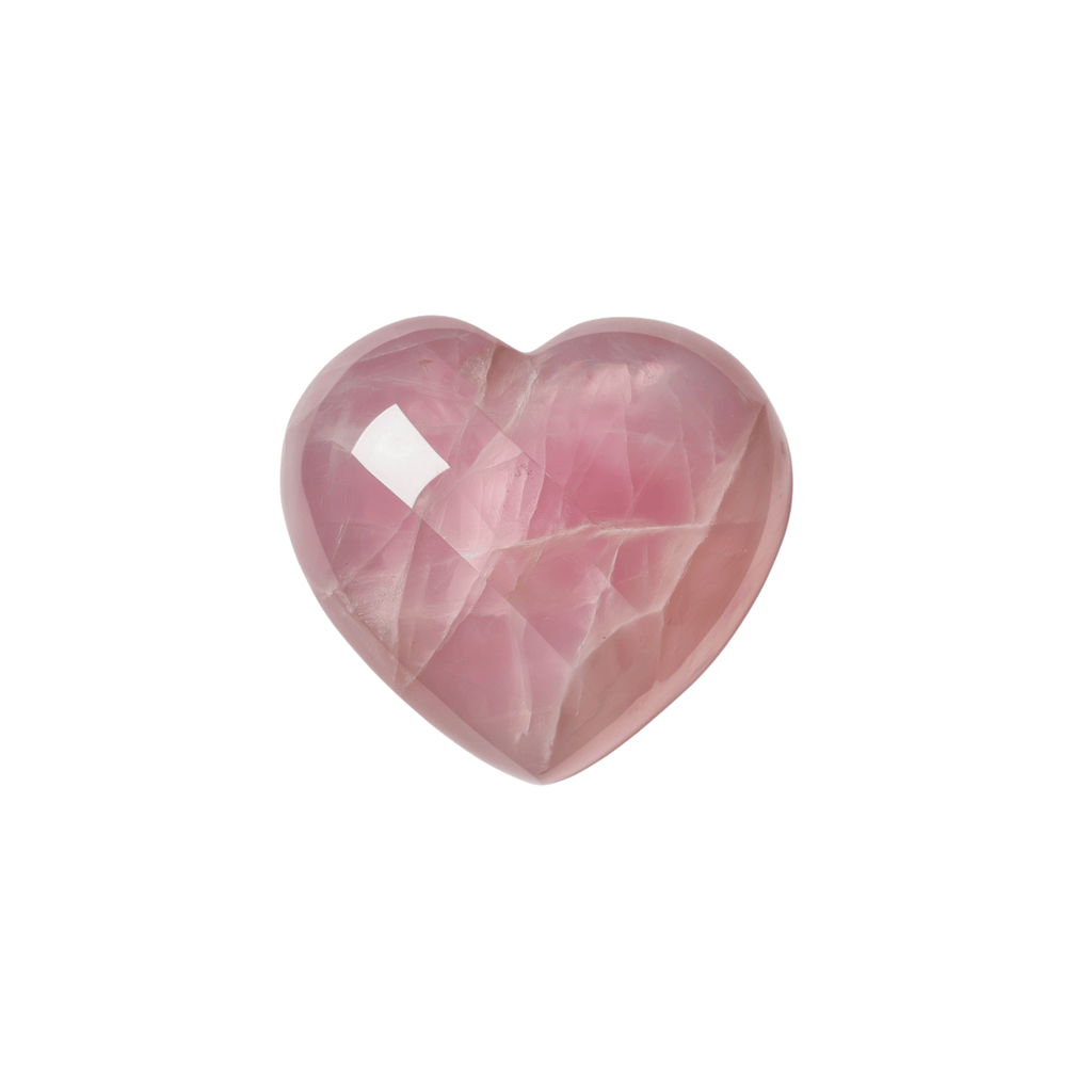 Rose Quartz Heart Crystal — Crown Chakra (2")