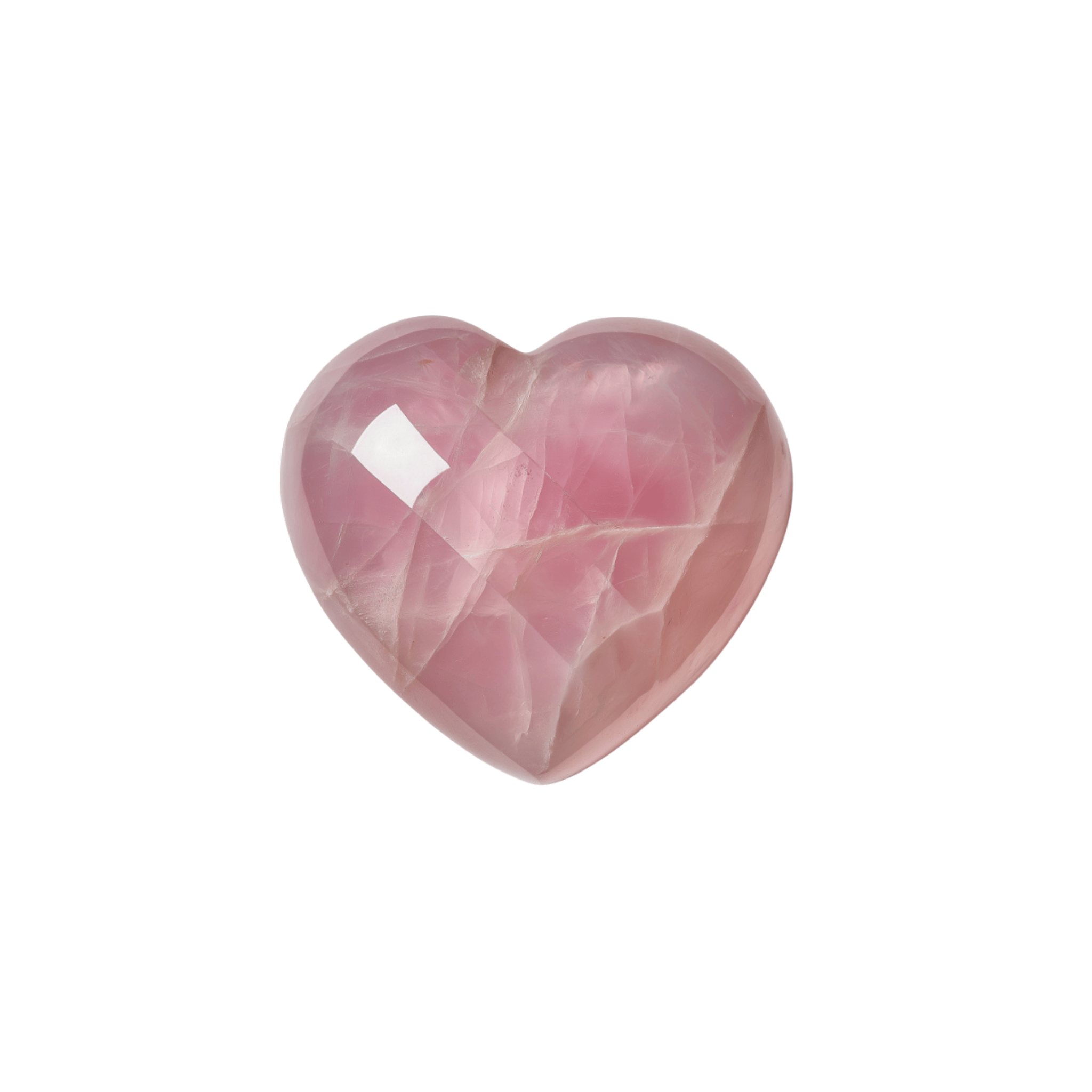 Rose Quartz Heart Crystal — Crown Chakra (2")