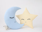 Set of 3 Pillows - Light Gray Cloud, Baby Blue Moon and Pastel Yellow Star Pillows
