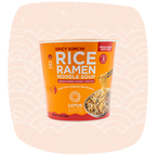 Spicy Kimchi Rice Ramen Noodle Soup with Freeze-Dried Chunky Veggies