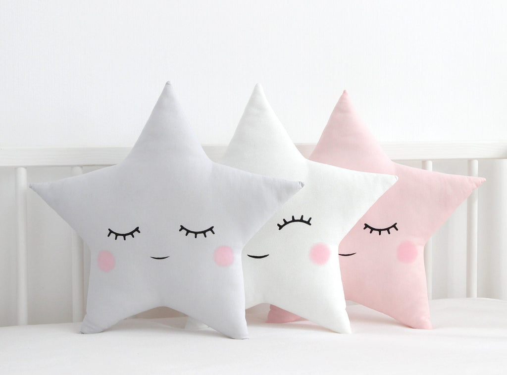 Star Pillow (7 colors) with Pink Cheeks