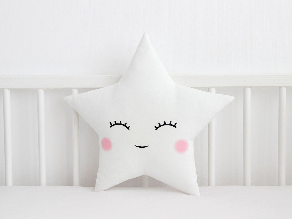 Star Pillow (7 colors) with Pink Cheeks