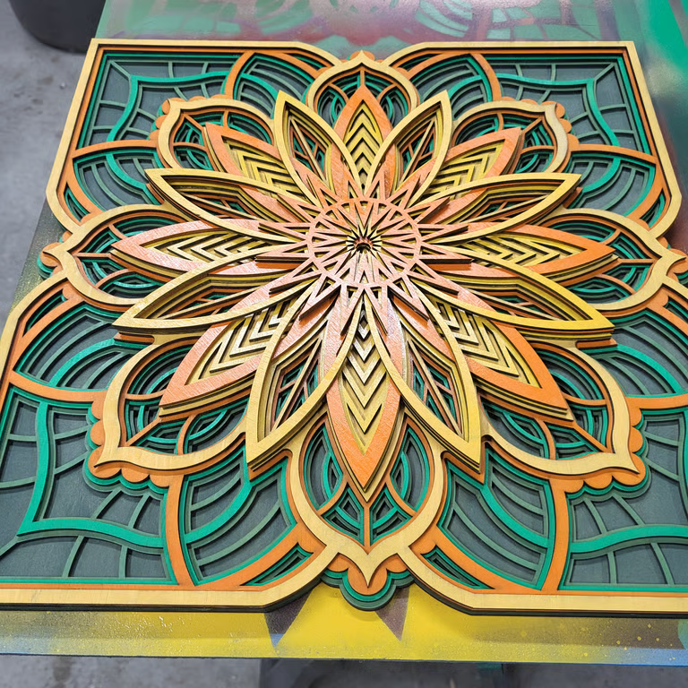 Flower in Space Mandala Wall Art