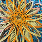 Flower in Space Mandala Wall Art