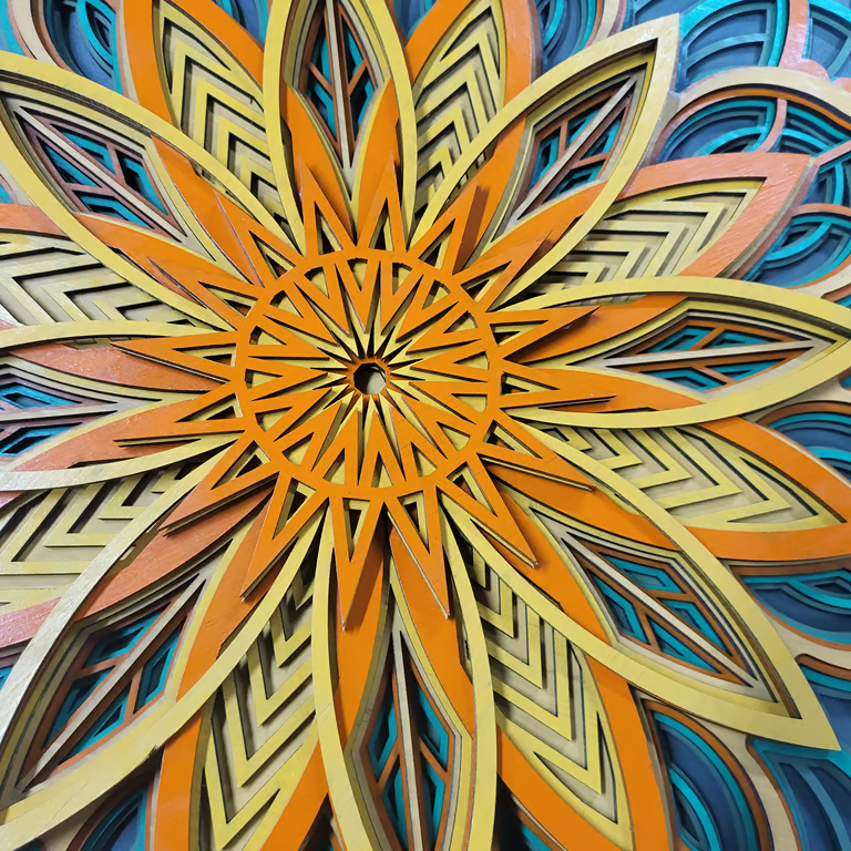 Flower in Space Mandala Wall Art