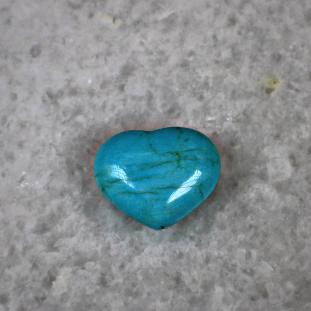 Turquoise Blue Howlite Heart Crystal for the Throat Chakra