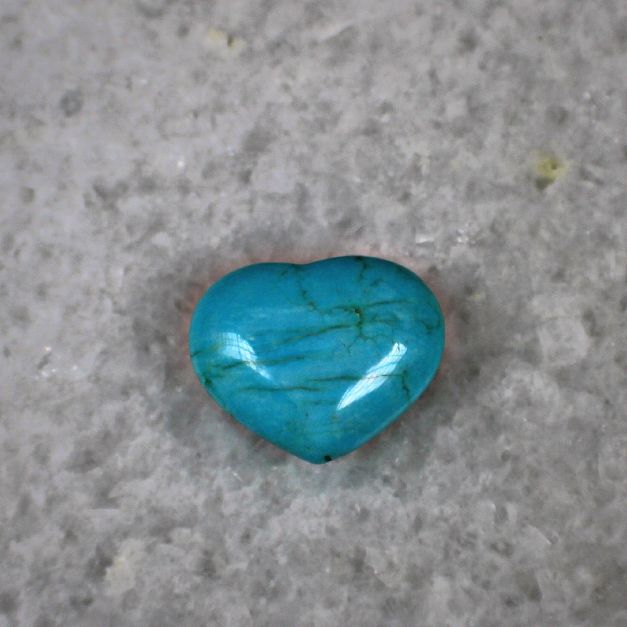 Turquoise Blue Howlite Heart Crystal for the Throat Chakra