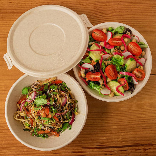 24 oz Compostable Fiber Round Bowls | No PFAS | 400/Case