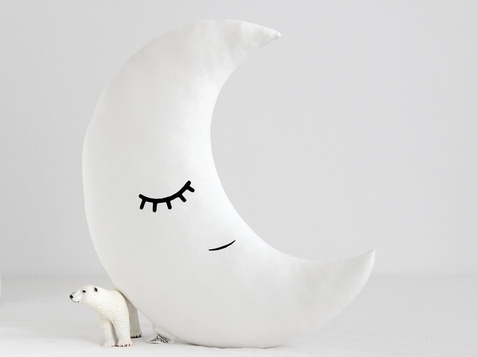 White Crescent Moon Pillow