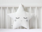 White Star Pillow with Silver Cheeks