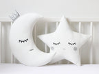 White Star Pillow with Silver Cheeks
