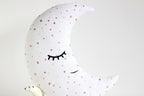 White with Golden Dots Crescent Moon Pillow