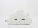 White with Golden Dots Small Cloud Pillow