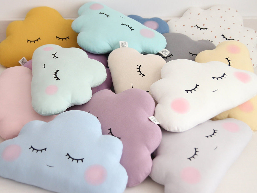 White with Golden Dots Small Cloud Pillow